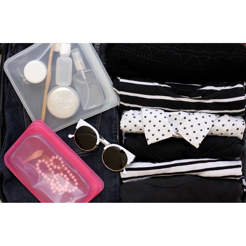 73062-stasher-355ml-19cm-silicone-snack-bag-reusable-food-storage-raspberry