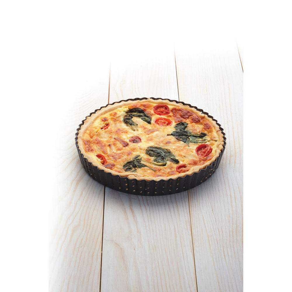 81205-mastercraft-crusty-bake-23cm-loose-base-round-flan-quiche-pan-black