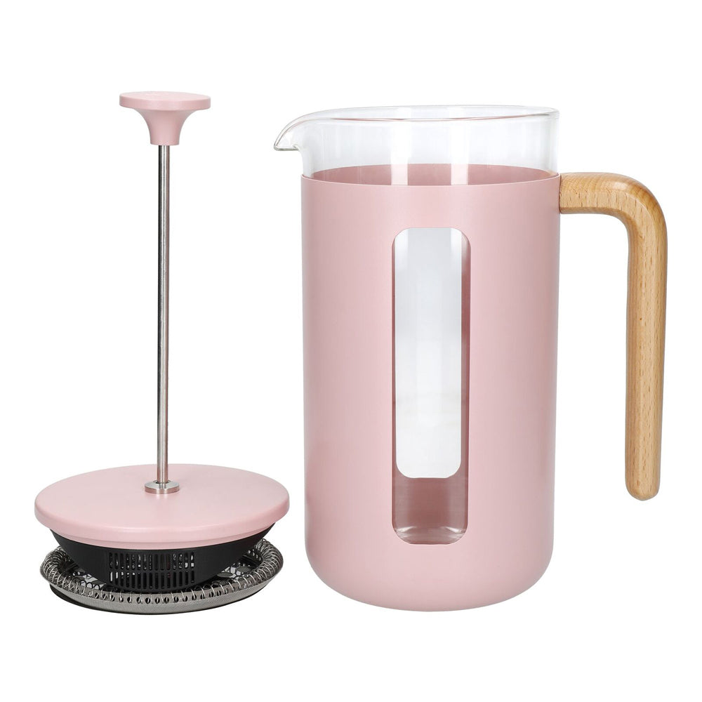 83246-la-cafetiere-pisa-8-cup-1l-stainless-steel-glass-coffee-french-press-pink