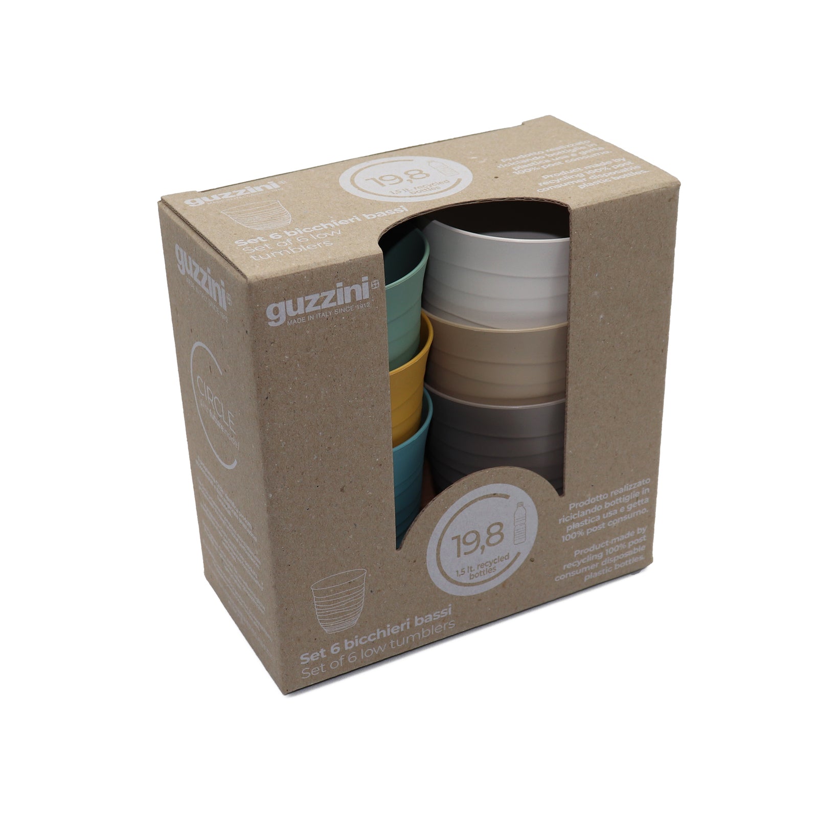 17950352-6pc-guzzini-earth-tierra-9-5cm-350ml-stackable-low-plastic-tumblers