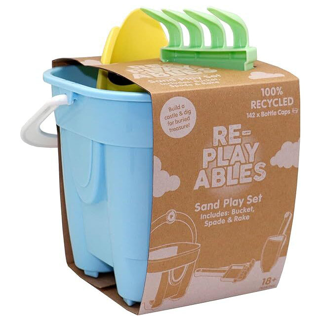 20992-re-playables-kids-childrens-sand-play-bucket-spade-rake-set-18m