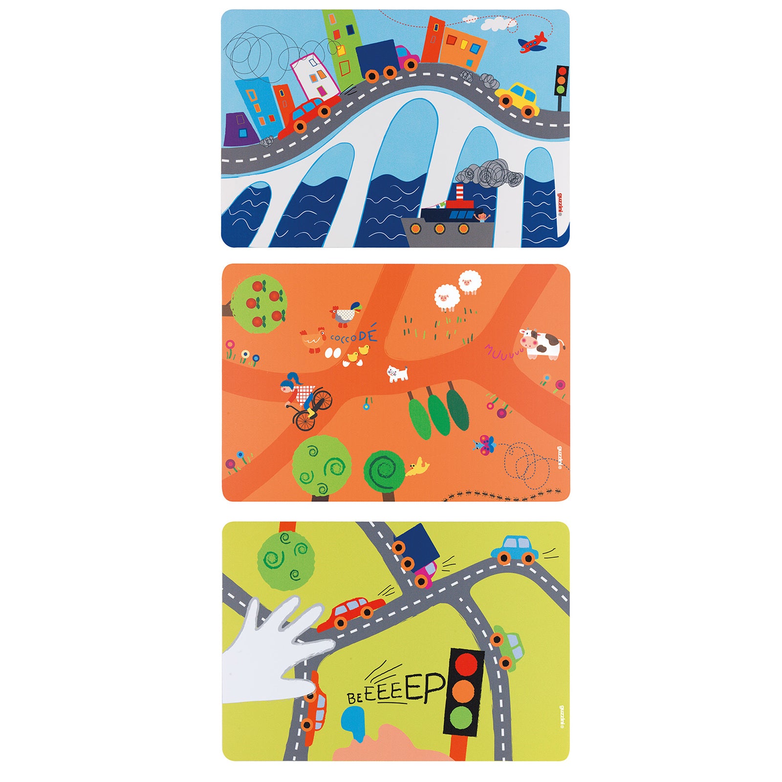 22606752-guzzini-bimbi-on-the-road-43-5cm-kids-placemats-assorted