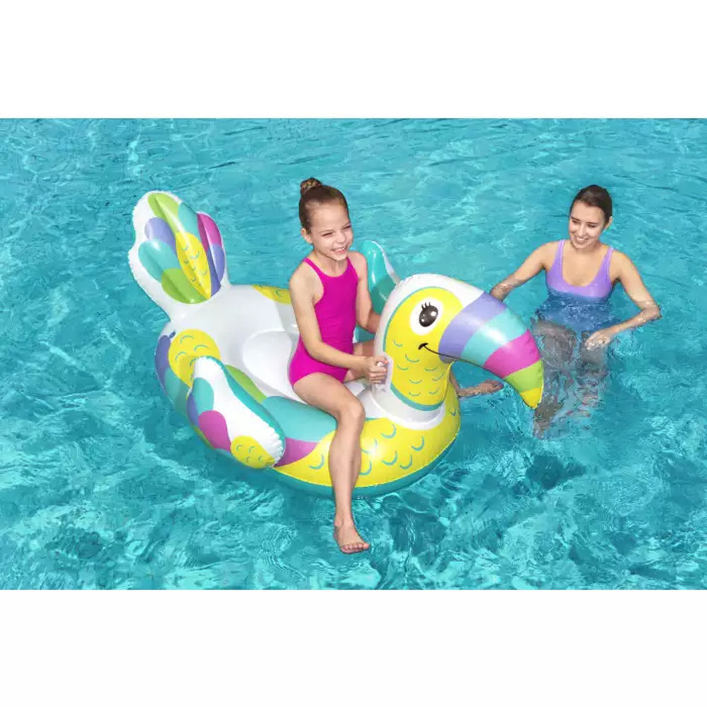 41437-bestway-173x91cm-inflatable-toucan-ride-on-pool-boat-toy-kids-3y