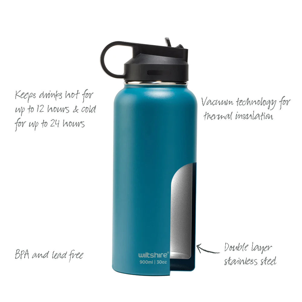 48184-wiltshire-stainless-steel-water-bottle-flamingo-pink-900ml