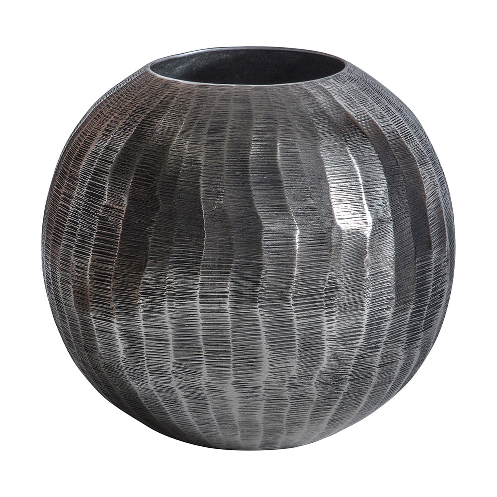 5059413406386-hudson-living-kobir-aluminium-20cm-vase-round-antique-nickel-silver