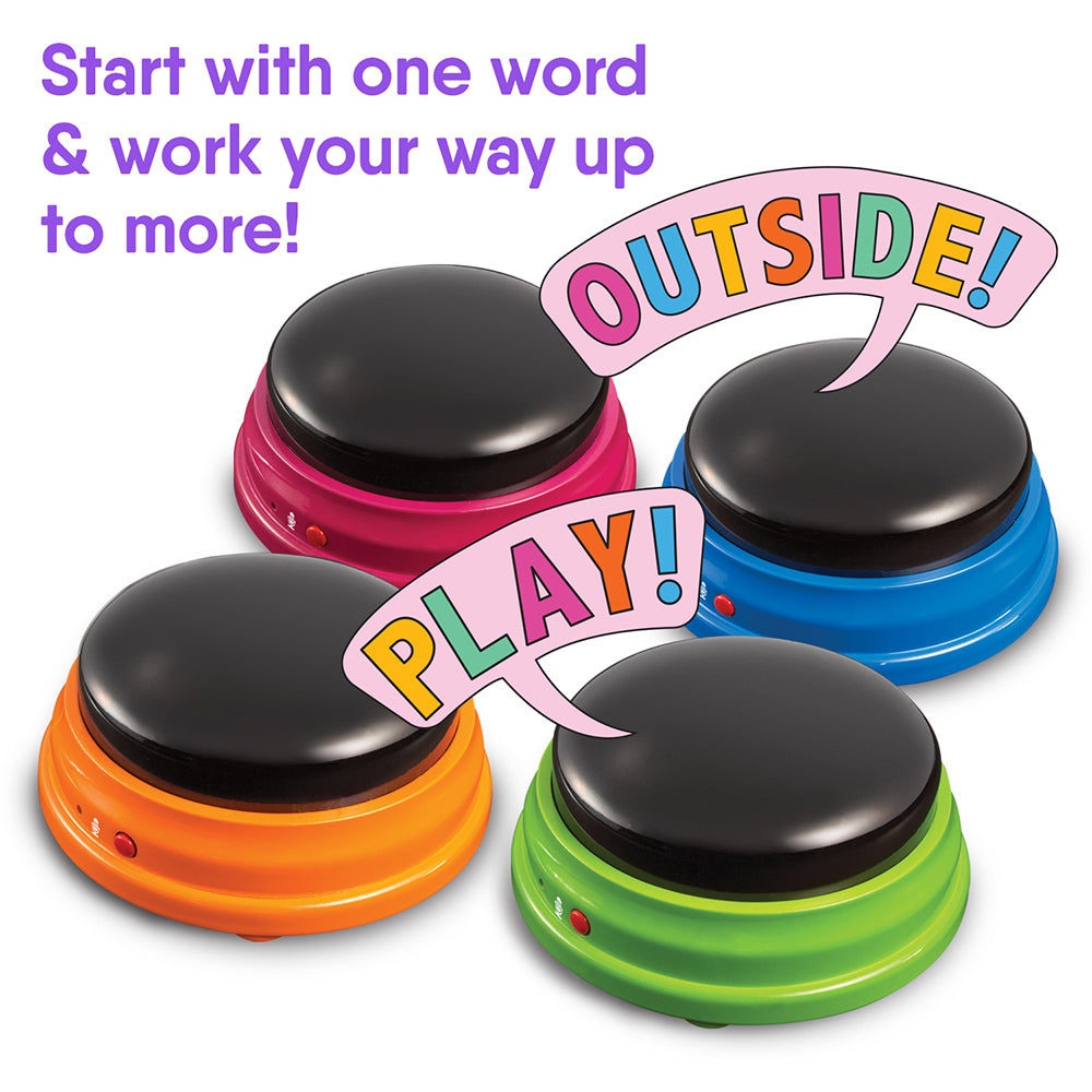 4pc Hunger for Words Talking Pet Programmable Speach Buttons Starter Set