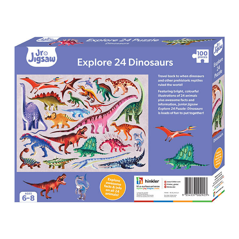 100pc Junior Jigsaw Jigsaw Puzzle Explore 24: Dinosaurs 4y+