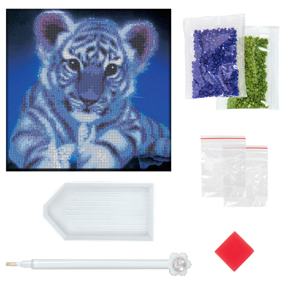 Junior Explorers Crystal Creations Canvas: White Tiger Cub