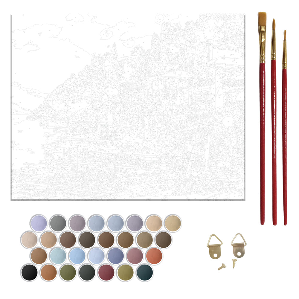 Paint by Numbers Canvas Italian Village DIY Art/Craft Adults Painting