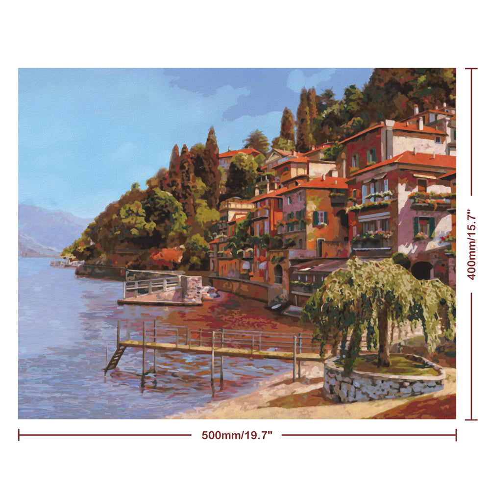 Paint by Numbers Canvas Italian Village DIY Art/Craft Adults Painting