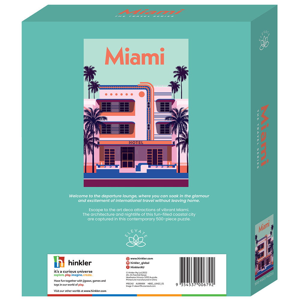 Elevate The Travel Series 500pc Jigsaw Puzzle: Miami 12y+