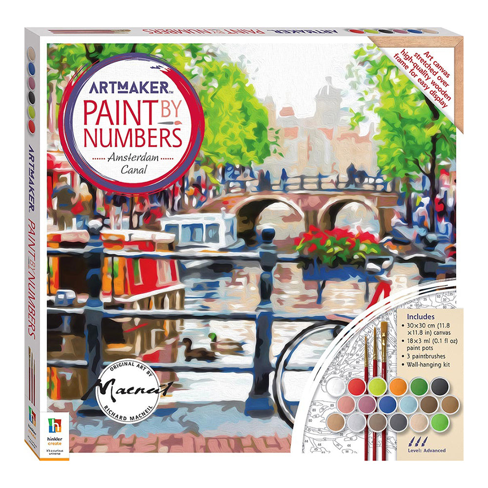 Art Maker Paint by Numbers Canvas Amsterdam Canal Painting Set