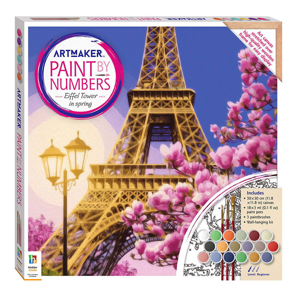 Art Maker Paint by Numbers Canvas Eiffel Tower in Spring Painting Set