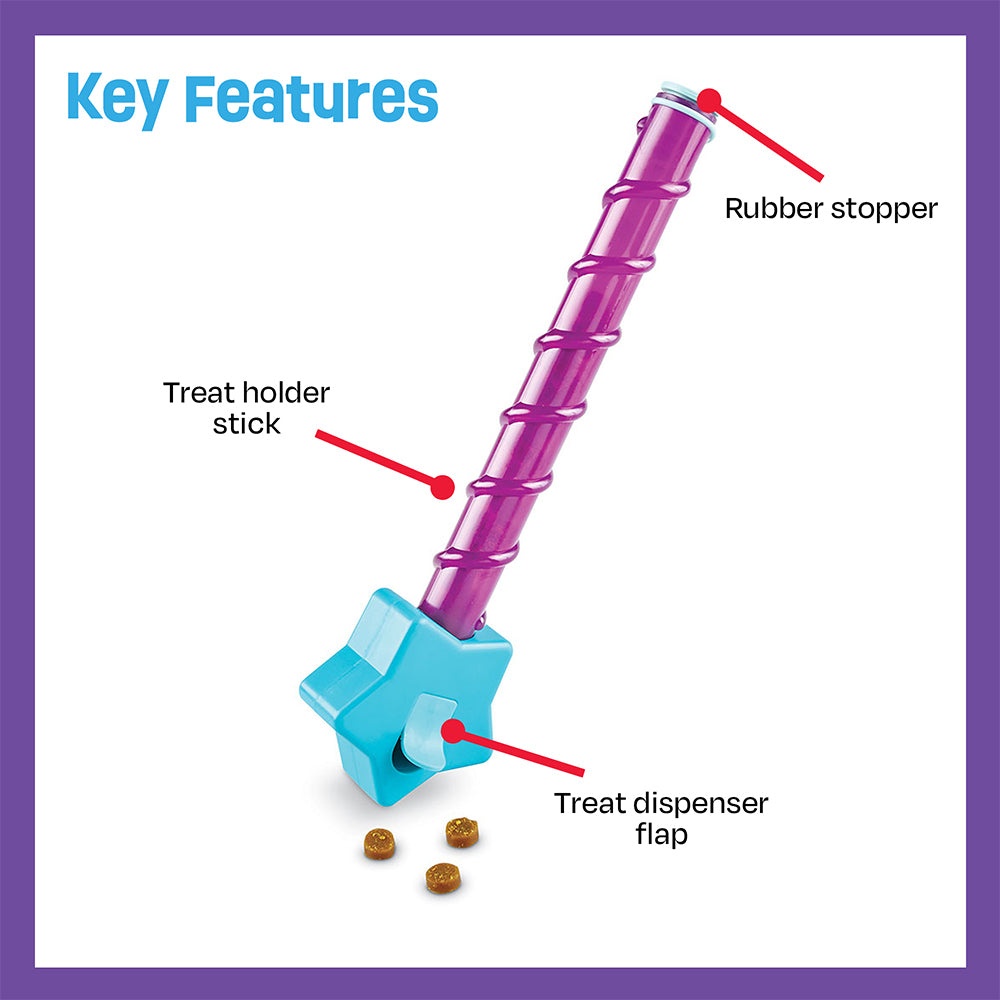 Brightkins Magic Star Wand Dog/Pet Treat Dispenser Blue/Purple 6y+