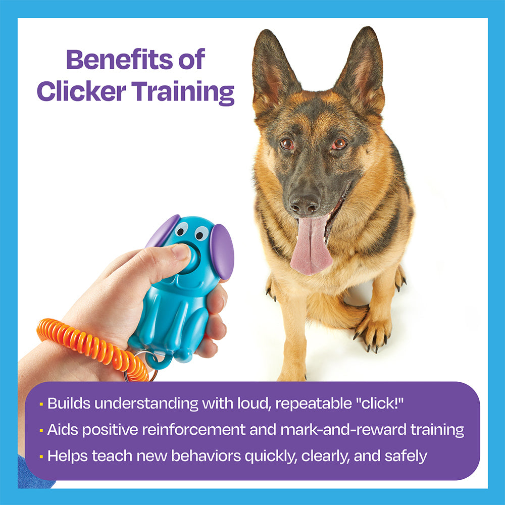 Brightkins Smarty Pooch Dog/Pet Training Clicker 6.5x7.5cm Blue/Purple