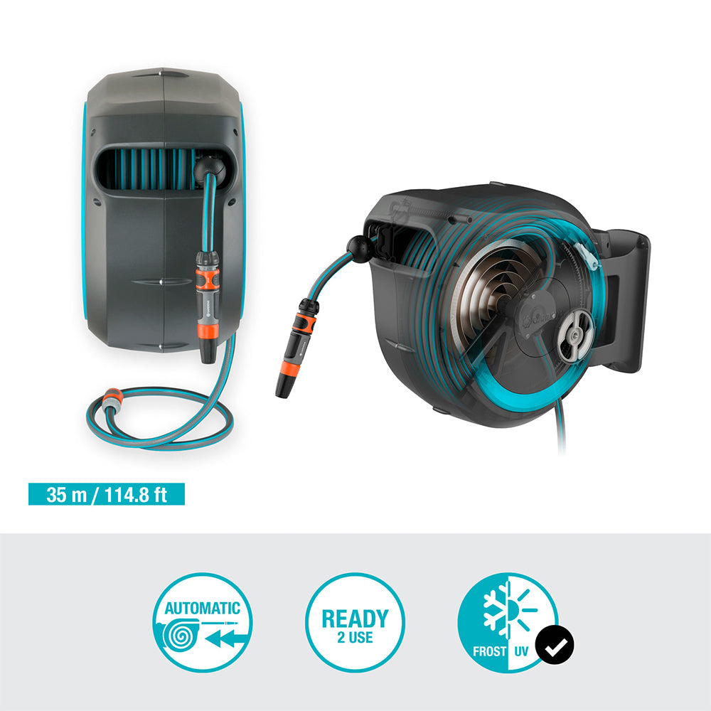Gardena 18630-20 Wall Mounted Hose Box 35m Rollup Compact Set