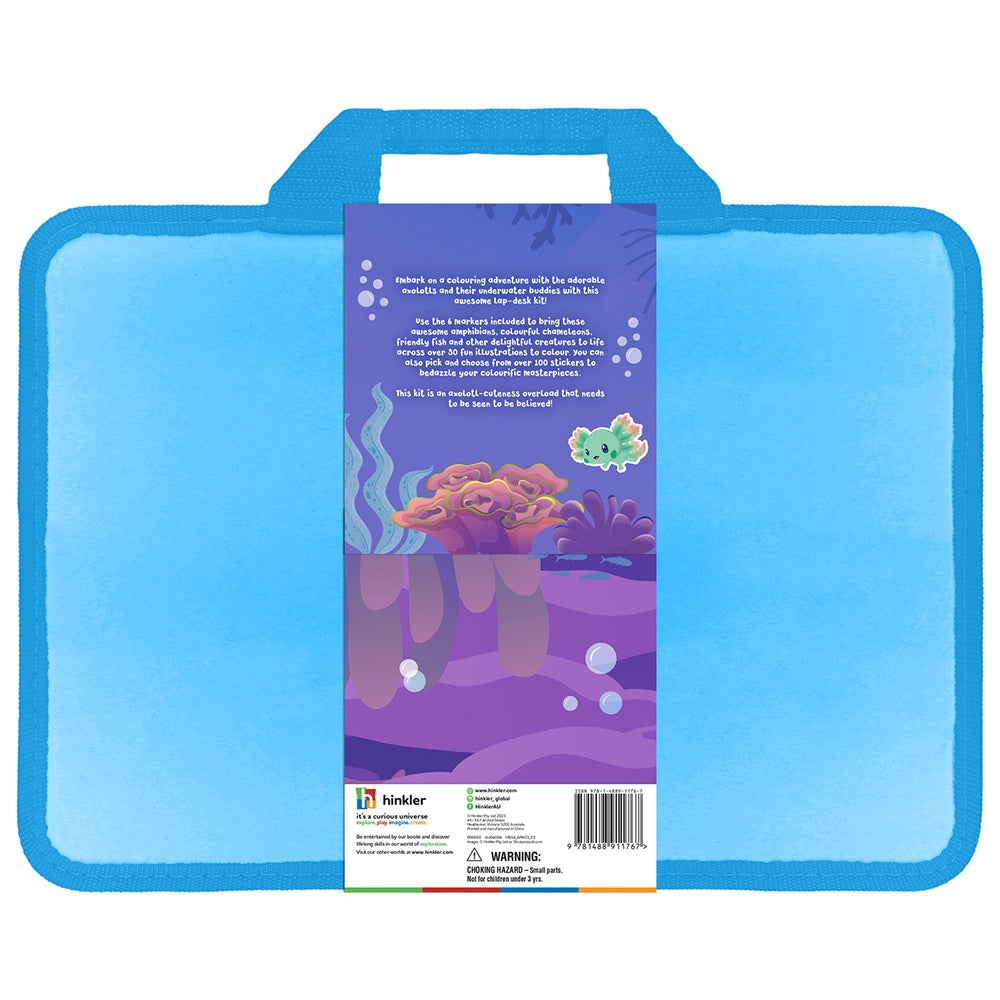 Kaleidoscope Axolotls and Friends Colouring Set with Lap Desk Kids Book 3y+