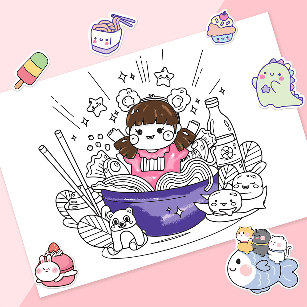 Kaleidoscope Kawaii Wonderland Colouring Set with Lap Desk 3y+