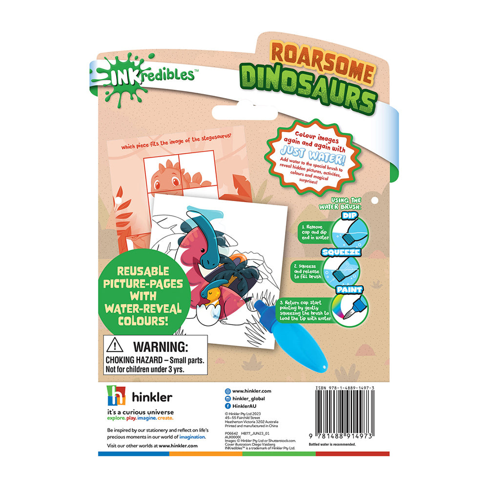 Inkredibles Roarsome Dinosaurs Water Wonder Colouring Kids Kit 3y+