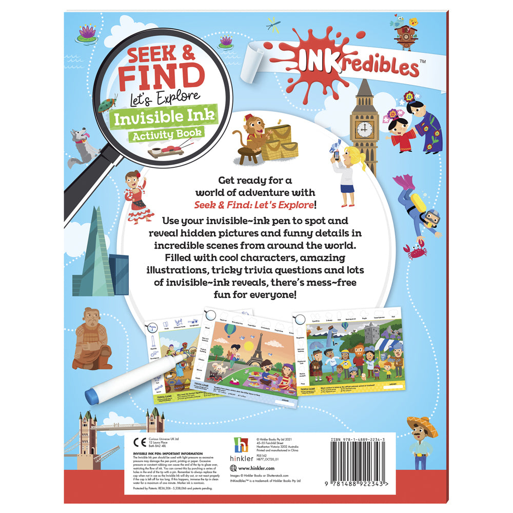Inkredibles Seek & Find Invisible Ink Activity Book Kids 6y+