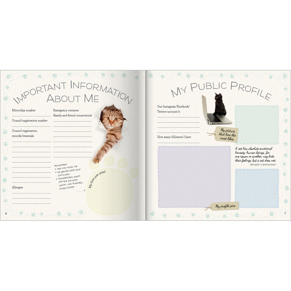 Paper Journey My Fur Baby Record Book Cat Memory Keepsake Book