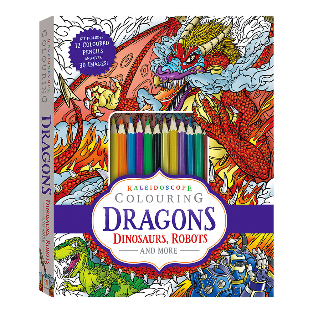 Kaleidoscope: Dragons, Dinosaurs, Robots and More Colouring Kit 6y+