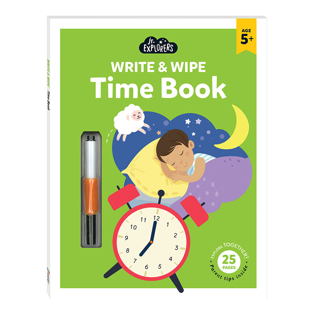Junior Explorers: Write and Wipe Time Book Childrens Book 4y+