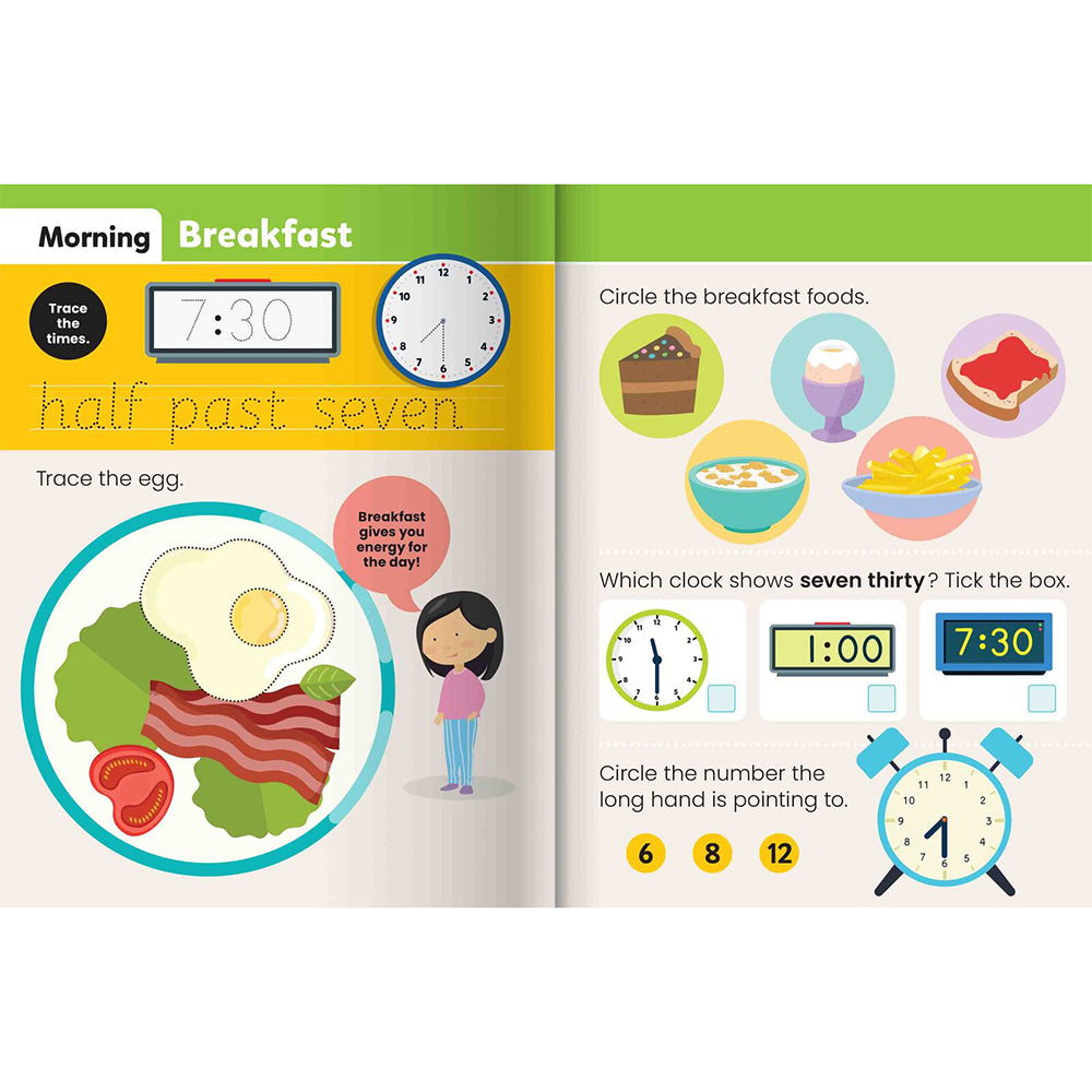 Junior Explorers: Write and Wipe Time Book Childrens Book 4y+