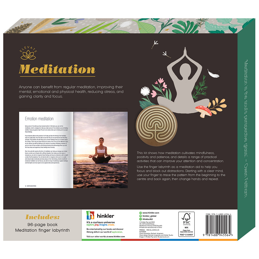 Elevate Meditation Mindful Wellness Book And Finger Labyrinth Kit