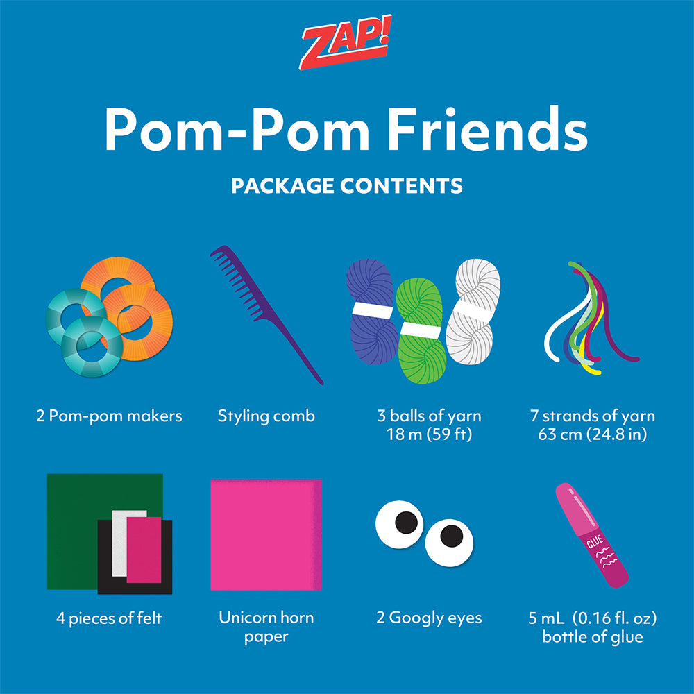 Zap! Extra Pom-Pom Friends Art And Craft Activity Kit 8y+