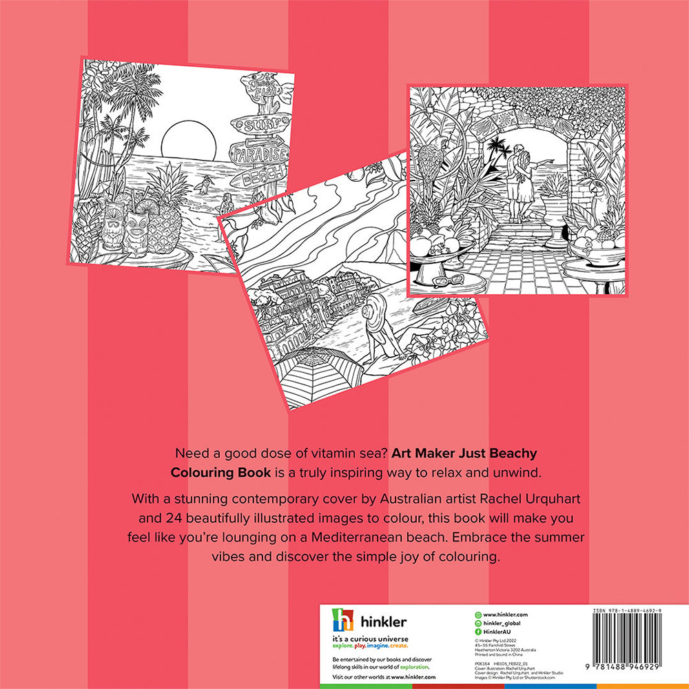 Art Maker Just Beachy Colouring Book Adult Activity Book