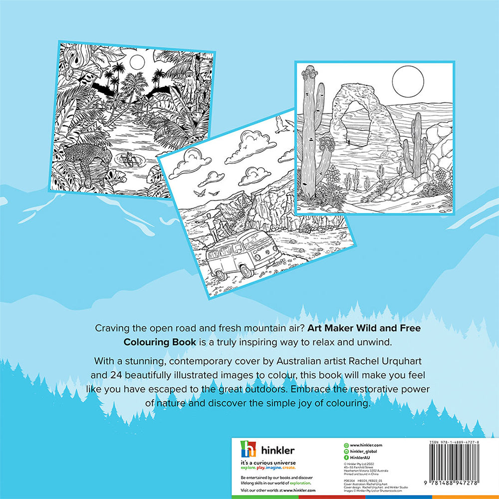 Art Maker Wild and Free Colouring Book Adult Activity Book
