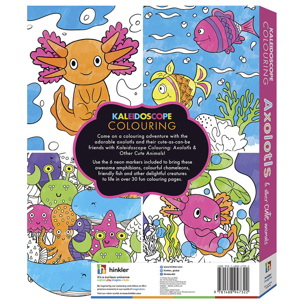 Kaleidoscope Colouring Kit: Axolotls Colouring Activity Kit