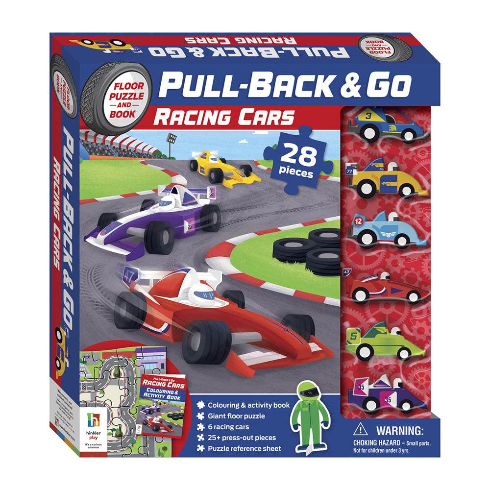 28pc Wonder Full Pull-Back & Go Kit Racing Cars Floor Puzzle/Book