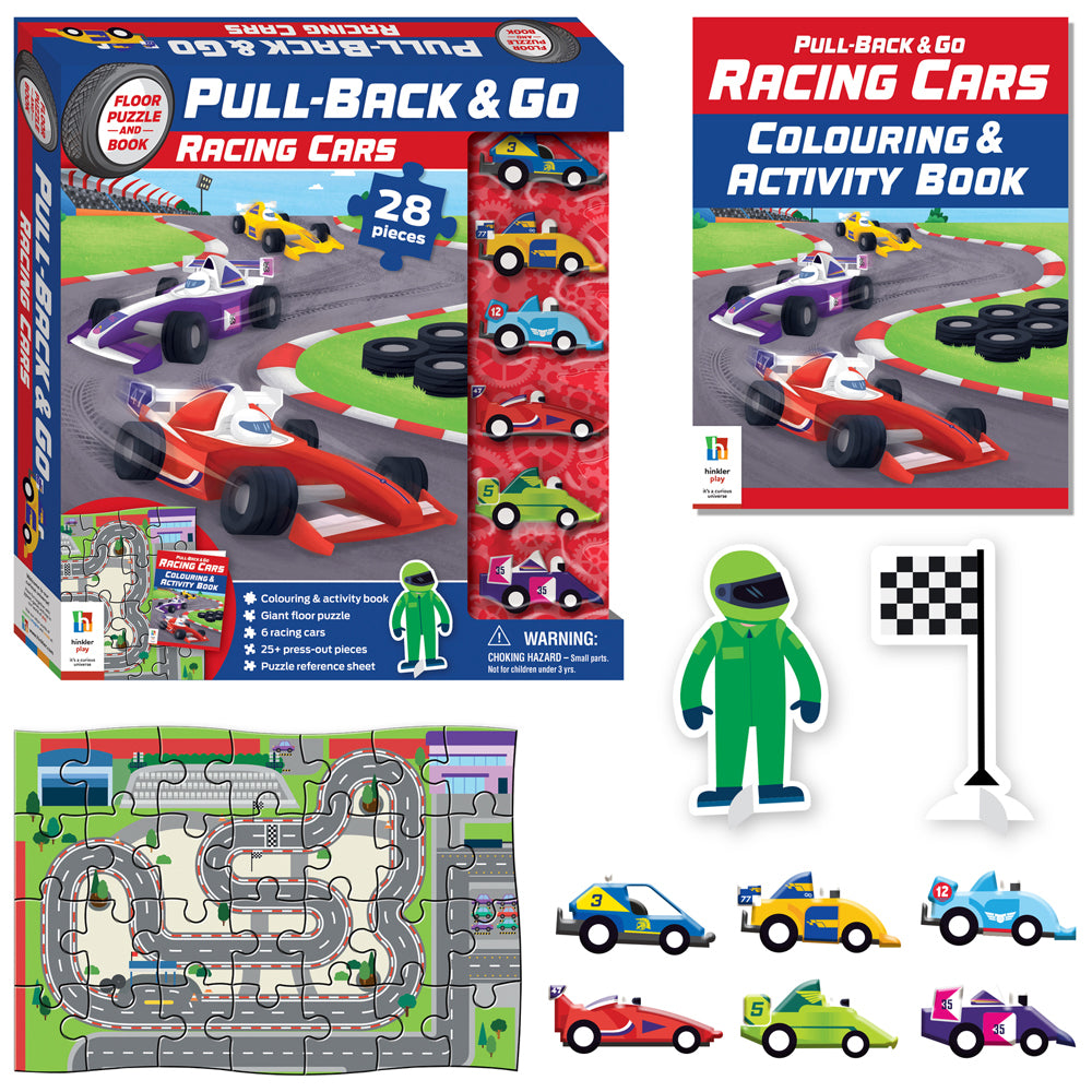 28pc Wonder Full Pull-Back & Go Kit Racing Cars Floor Puzzle/Book