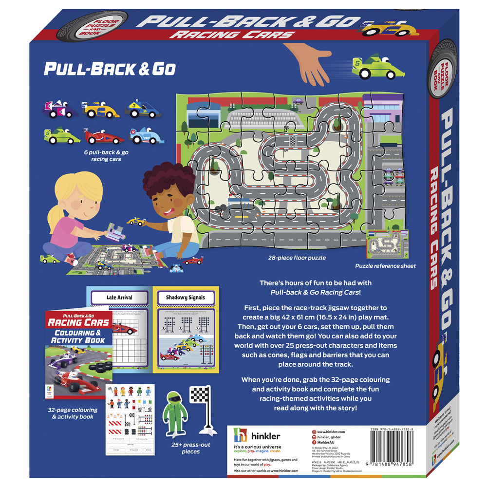 28pc Wonder Full Pull-Back & Go Kit Racing Cars Floor Puzzle/Book