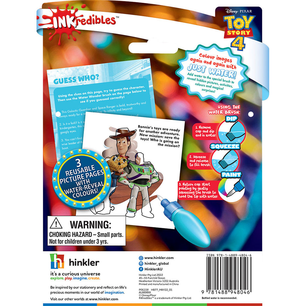 Inkredibles Toy Story 4 Water Wonder Colouring Activity Kit 3y+