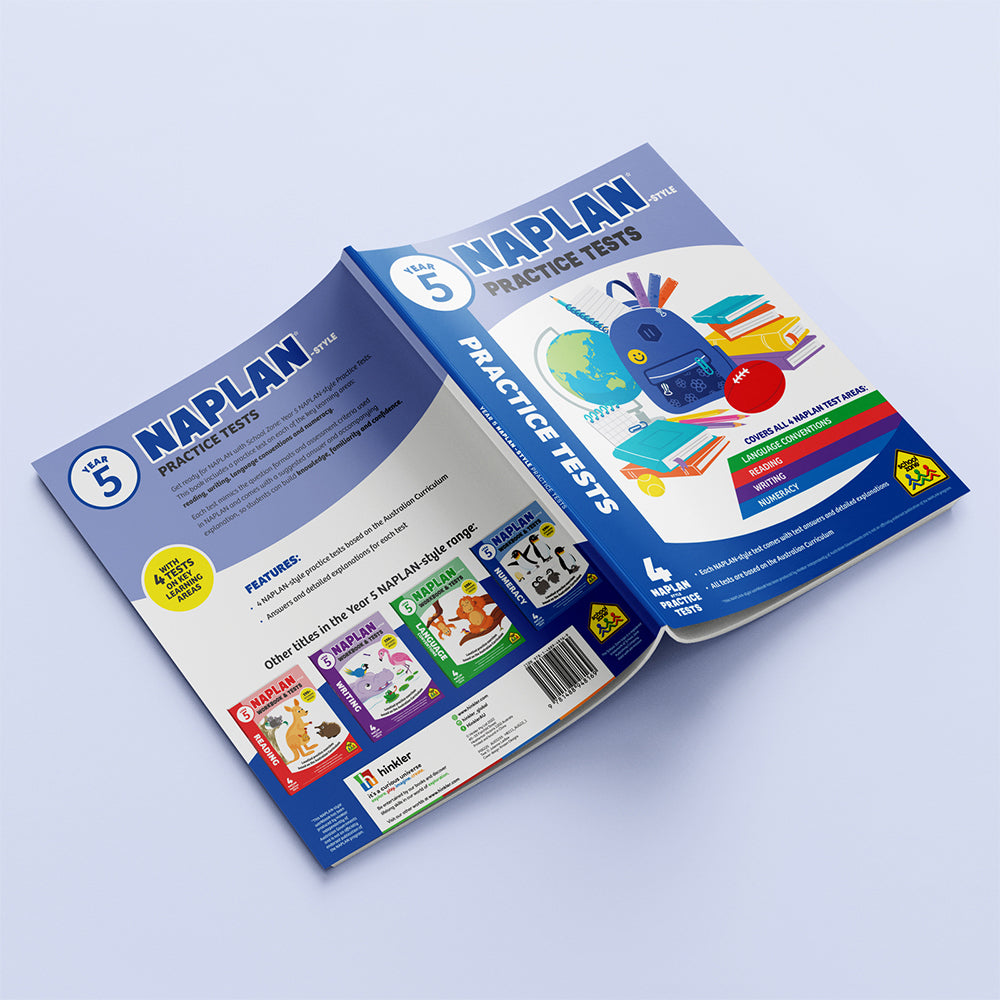 School Zone Year 5 Naplan*-style Practice Tests Kids Study Book 9y+