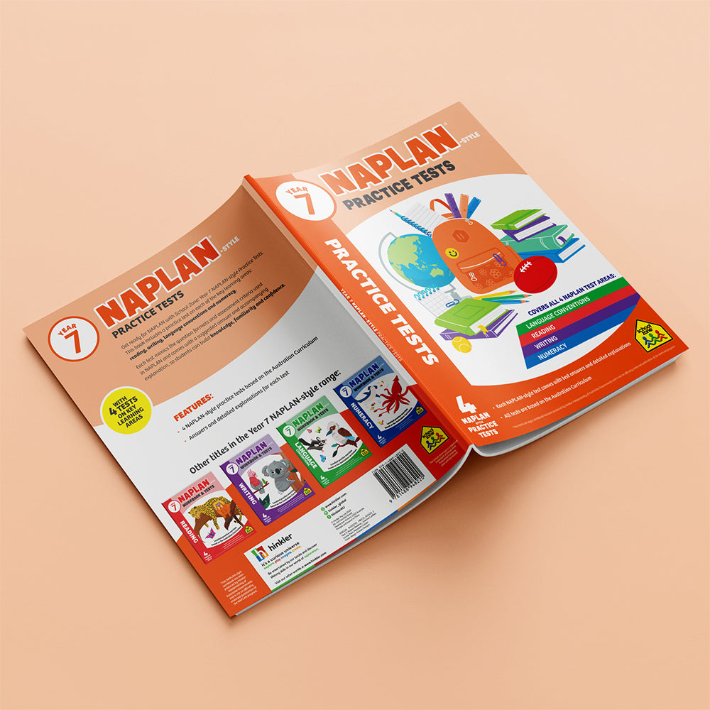 School Zone Year 7 Naplan*-style Practice Tests Kids Study Book 10y+