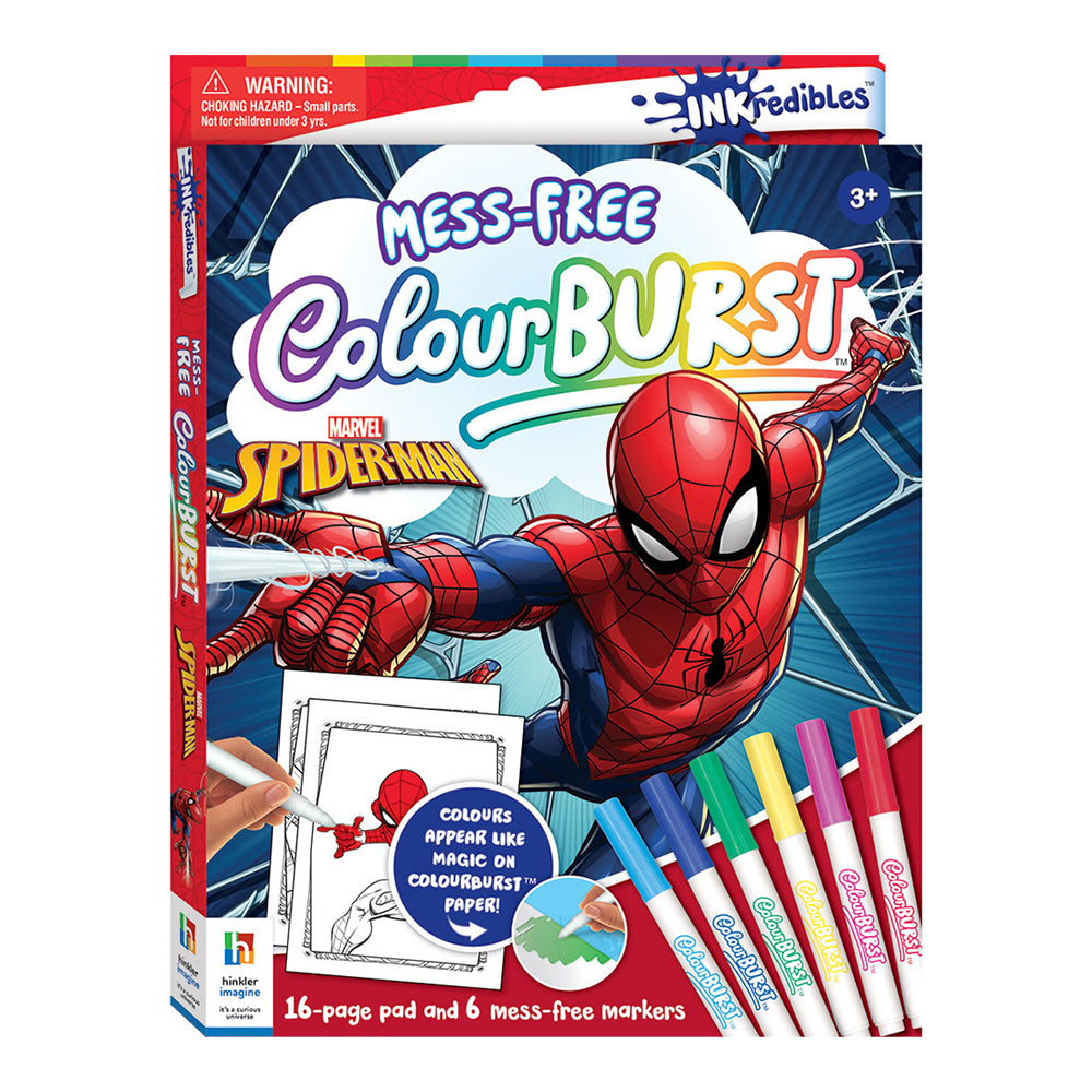 Inkredibles Mess Free Colour Burst Spider-Man Activity Set Kids 3y+