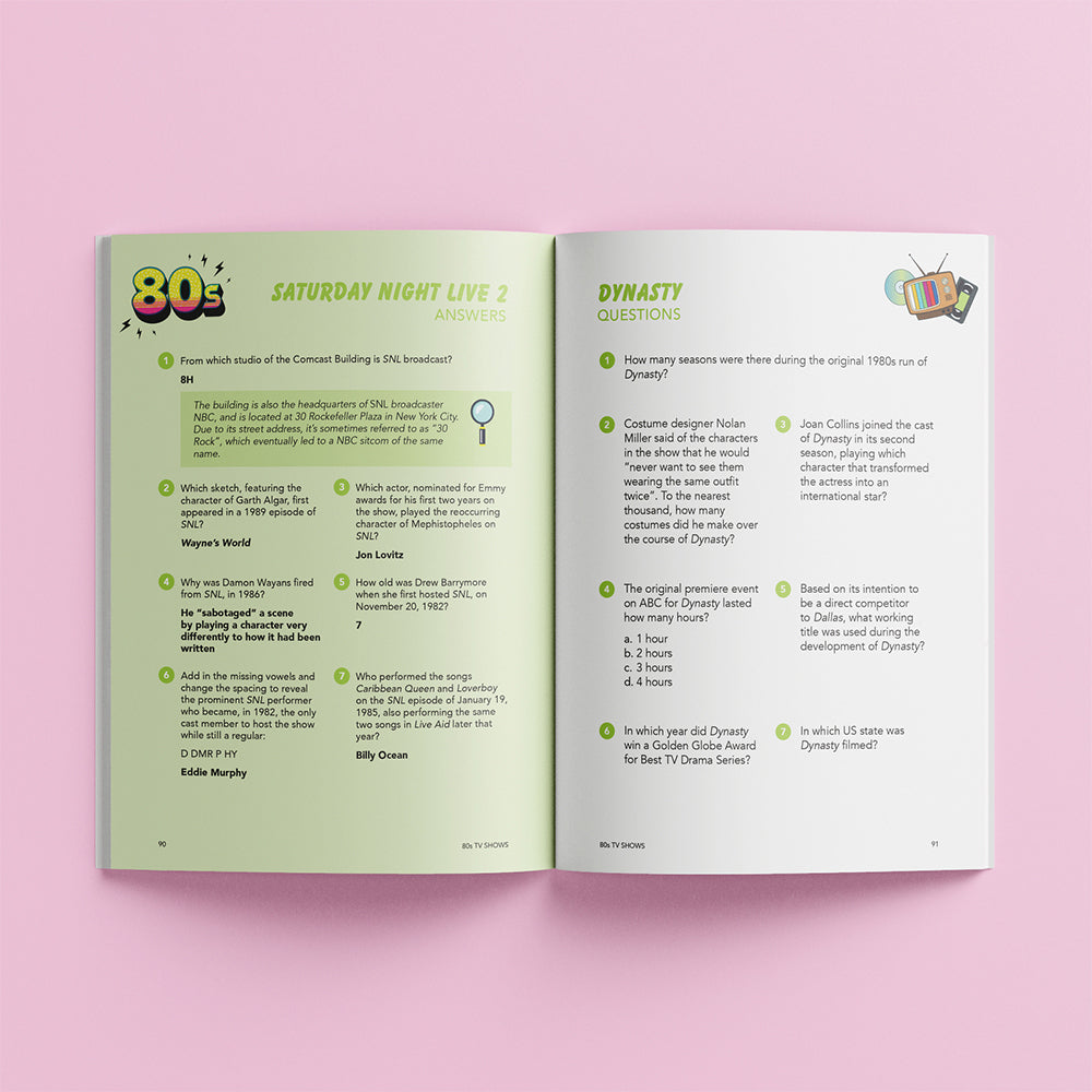 Hinkler Explore 80s Trivia Quiz Pop Culture Trivia Question Book