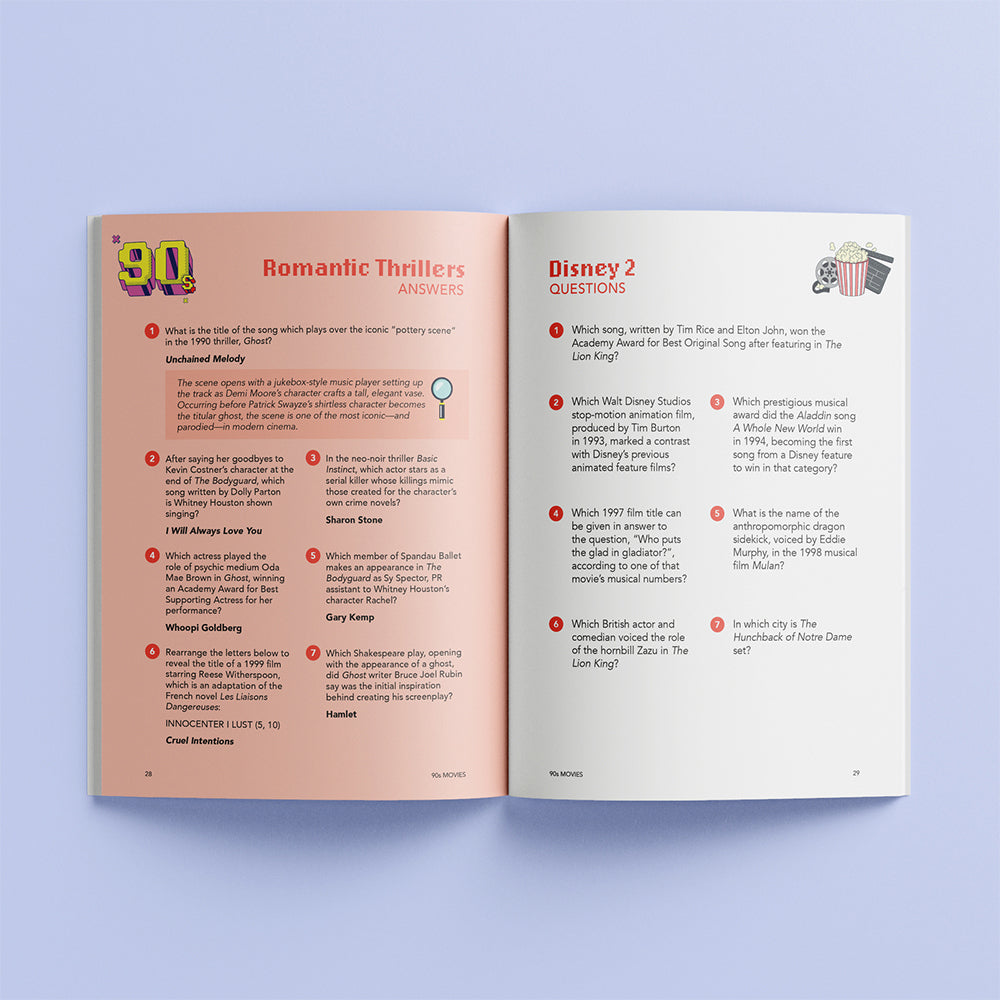 Hinkler Explore 90s Trivia Quiz Pop Culture Trivia Question Book