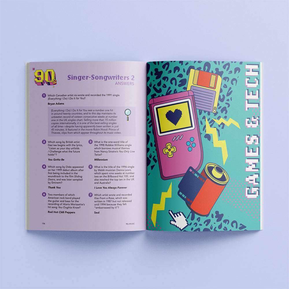 Hinkler Explore 90s Trivia Quiz Pop Culture Trivia Question Book