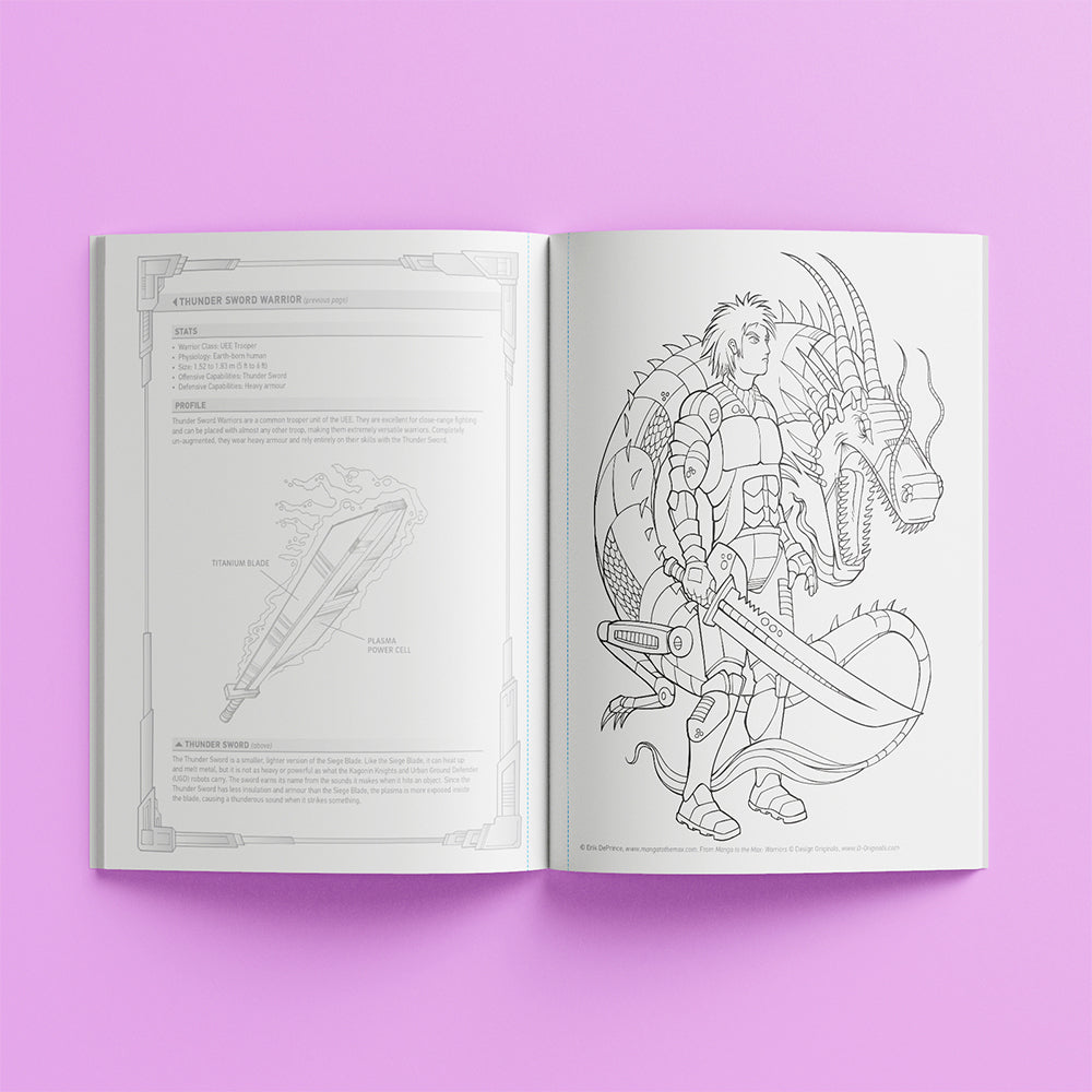 Kaleidoscope Manga to the Max Drawing and Colouring Book: Warriors