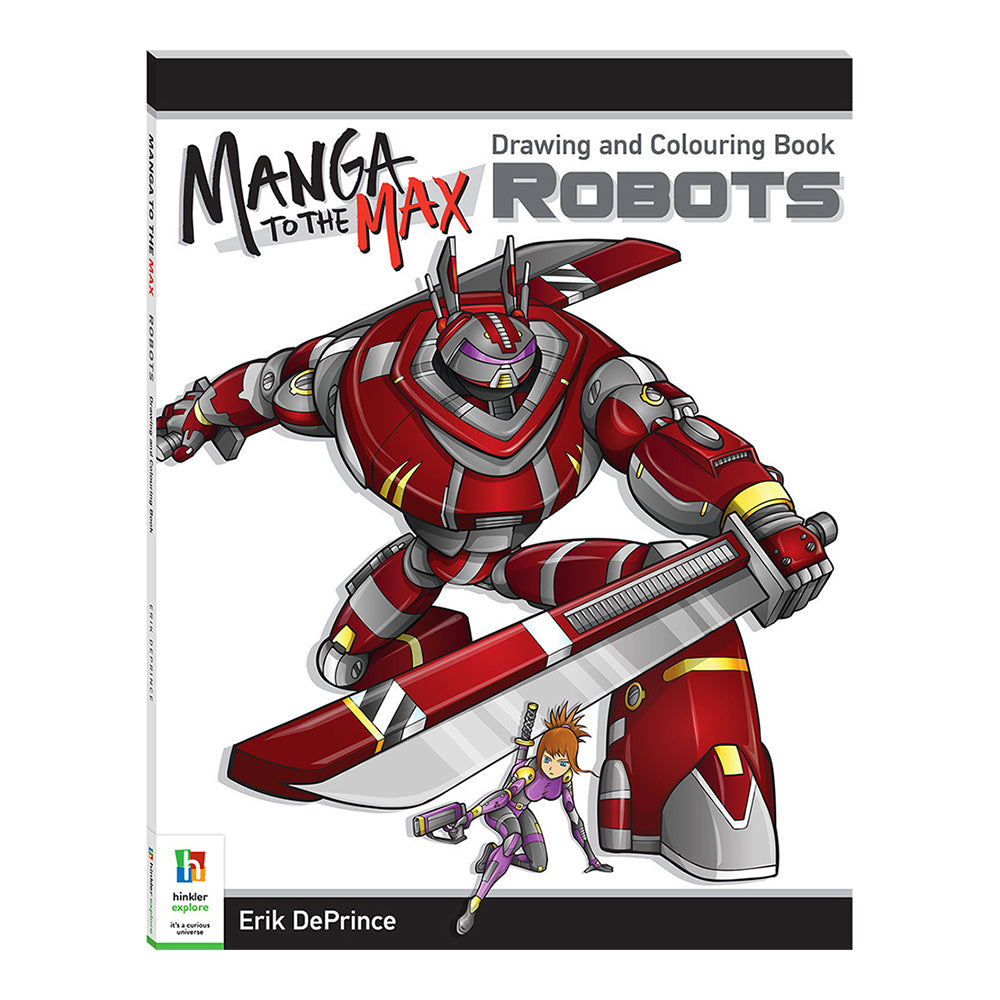 Kaleidoscope Manga to the Max Drawing and Colouring Book: Robots