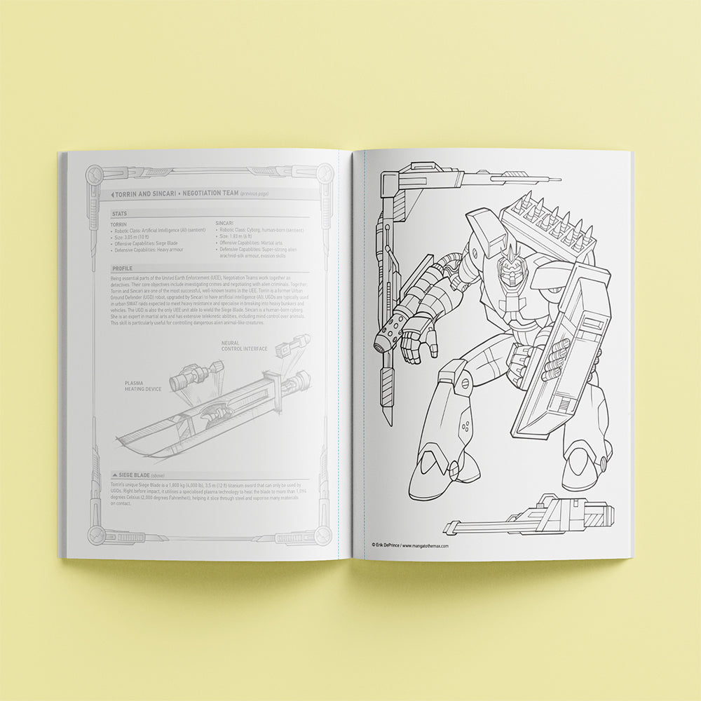 Kaleidoscope Manga to the Max Drawing and Colouring Book: Robots