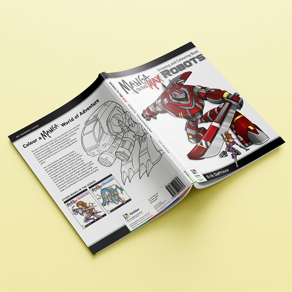 Kaleidoscope Manga to the Max Drawing and Colouring Book: Robots