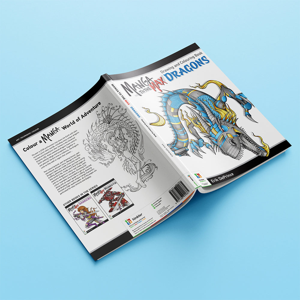 Kaleidoscope Manga to the Max Drawing and Colouring Book: Dragons