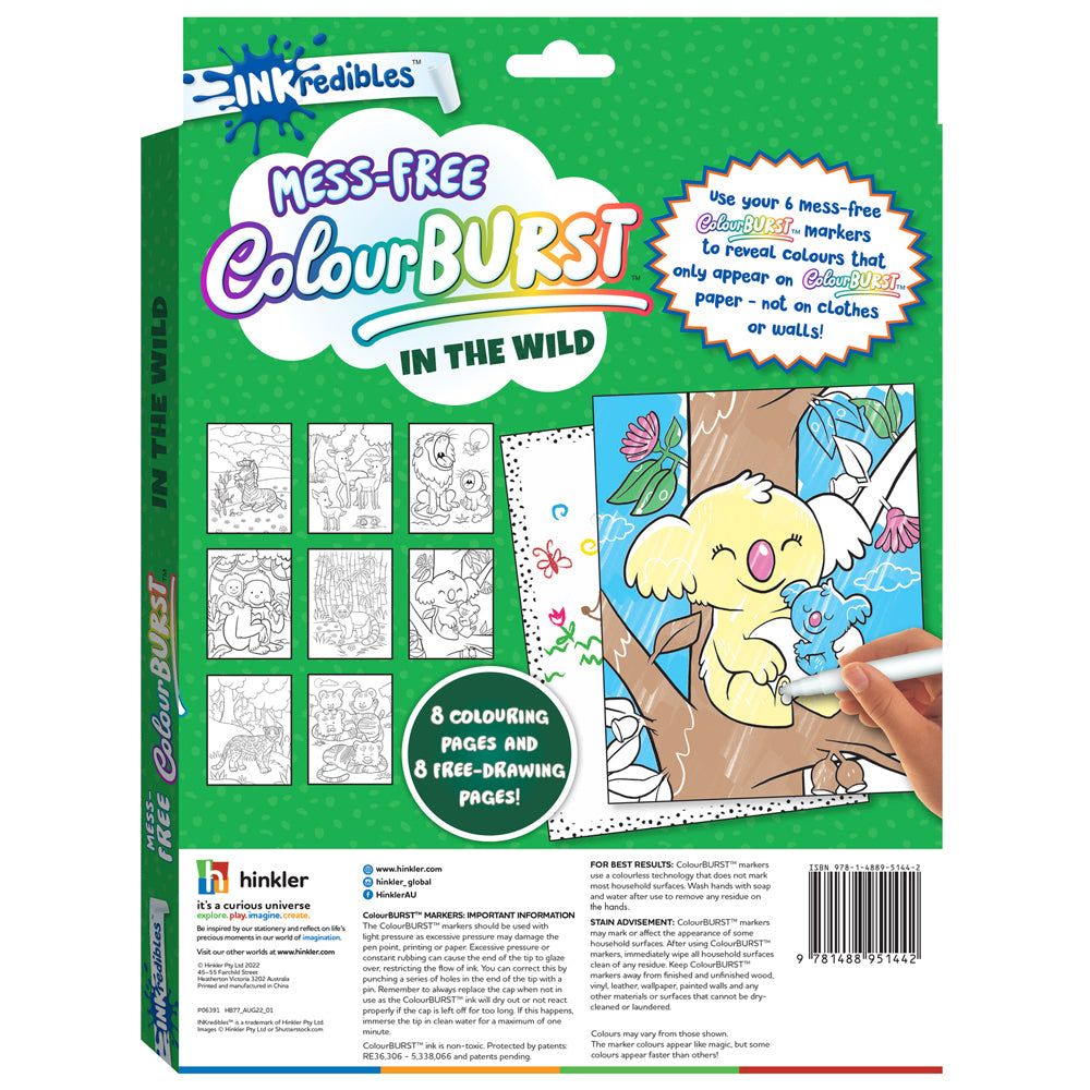 Inkredibles Mess Free Colour Burst In the Wild Activity Book Kids 3+