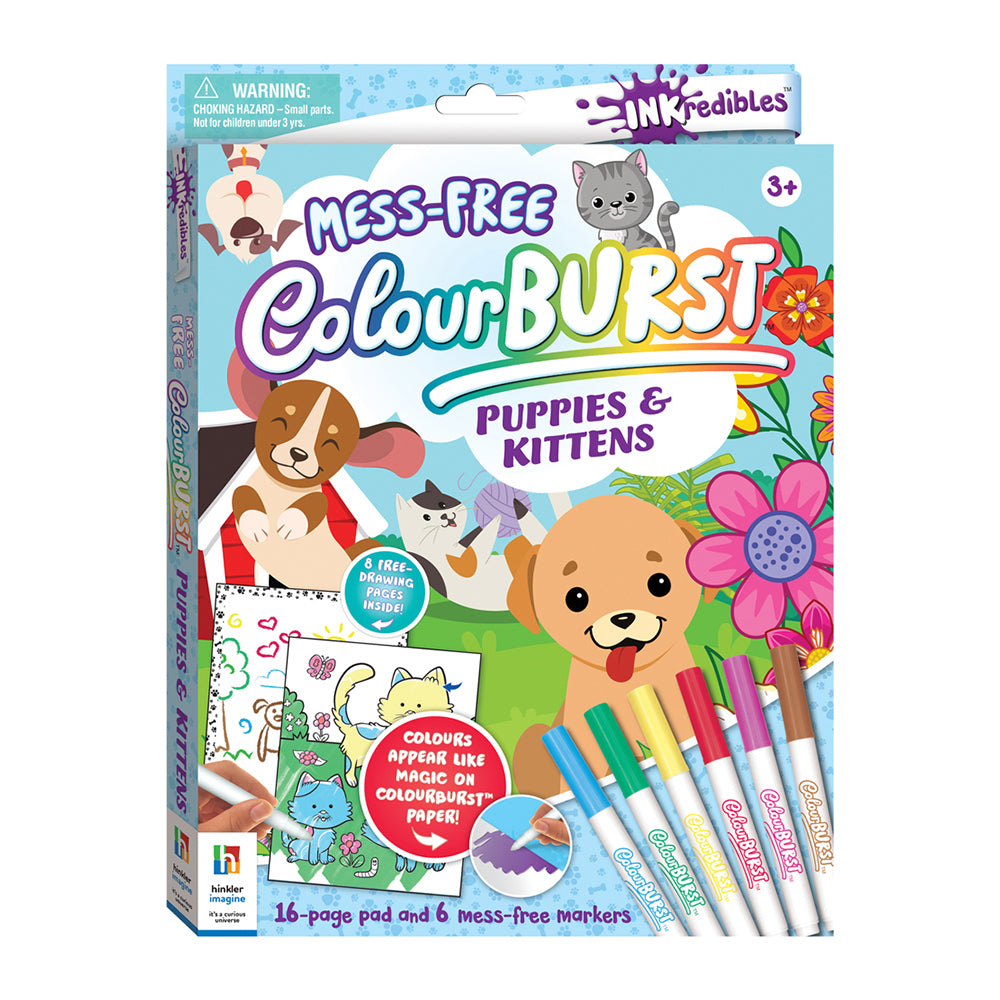 Inkredibles Mess Free Colour Burst Puppies & Kittens Activity Book 3-6y